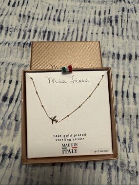 Mia Fiore 14kt Gold-Plated Airplane Necklace - Gold Tone